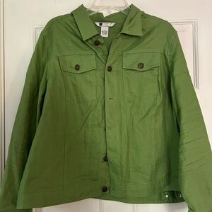 Carole Little Green Utility Jacket with Button Pockets